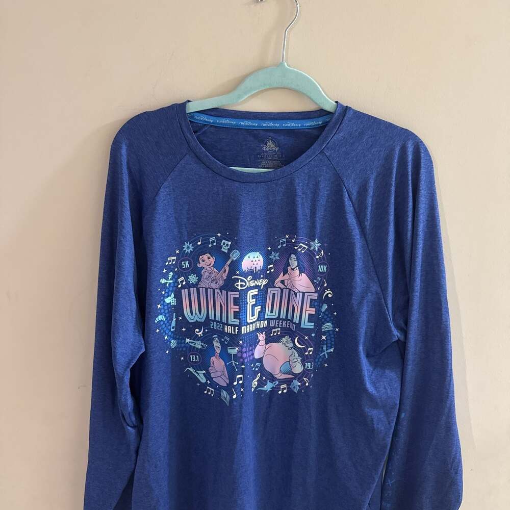 runDisney 2022 Wine & Dine Half Marathon Weekend Long Sleeve Tech Shirt - Picture 2 of 5